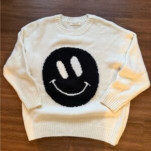 Smiley Face Cream Sweater